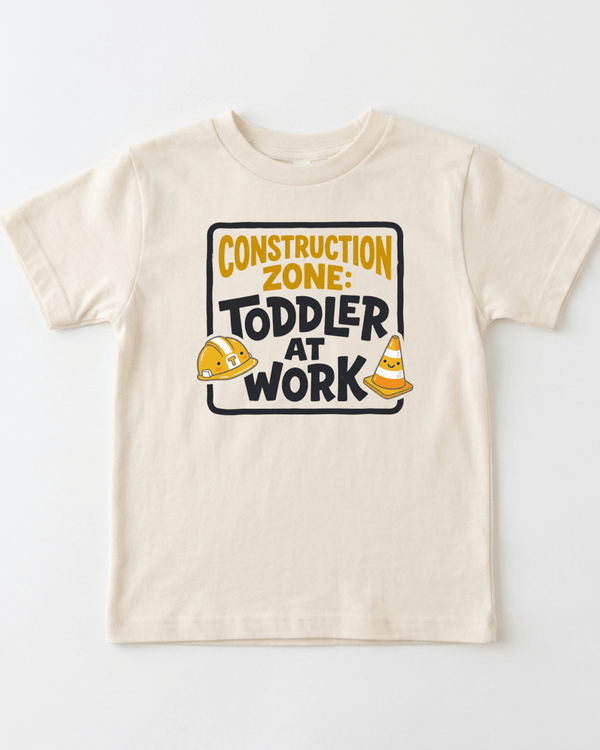 Construction Zone Toddler at Work Toddler Tee | Funny Shirt