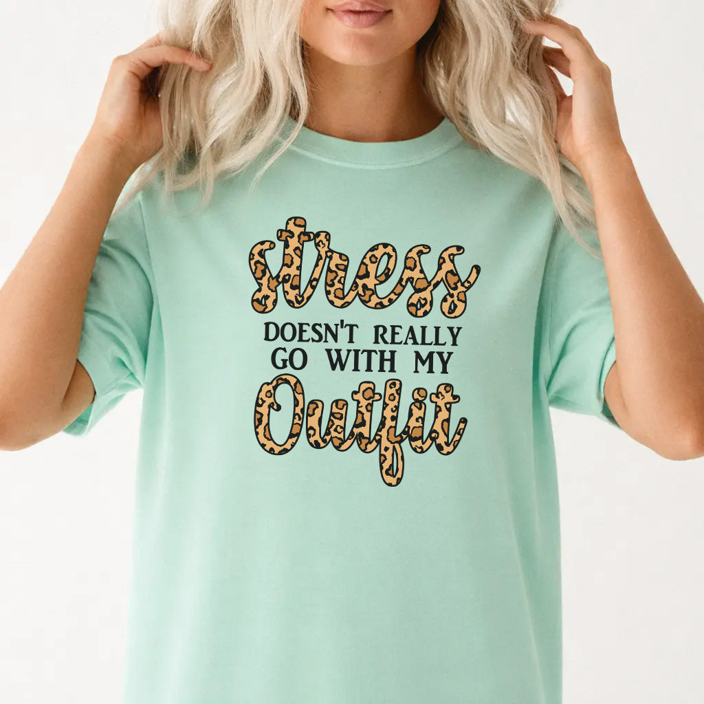 Woman wearing an island reef funny leopard print women&