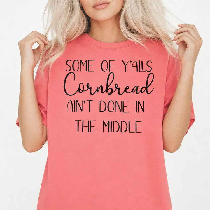 Woman wearing a watermelon-colored funny southern saying women&