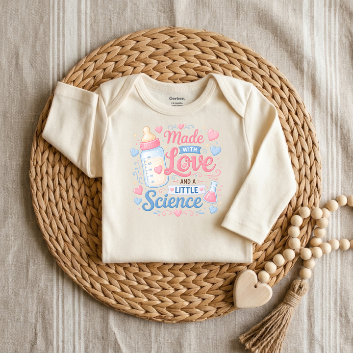 Made with Love and a Little Science Baby Onesie® | Cute Baby Gift