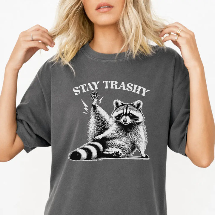 Woman wearing a pepper retro raccoon animal women&