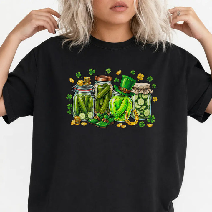 Woman wearing a black St. Patrick&