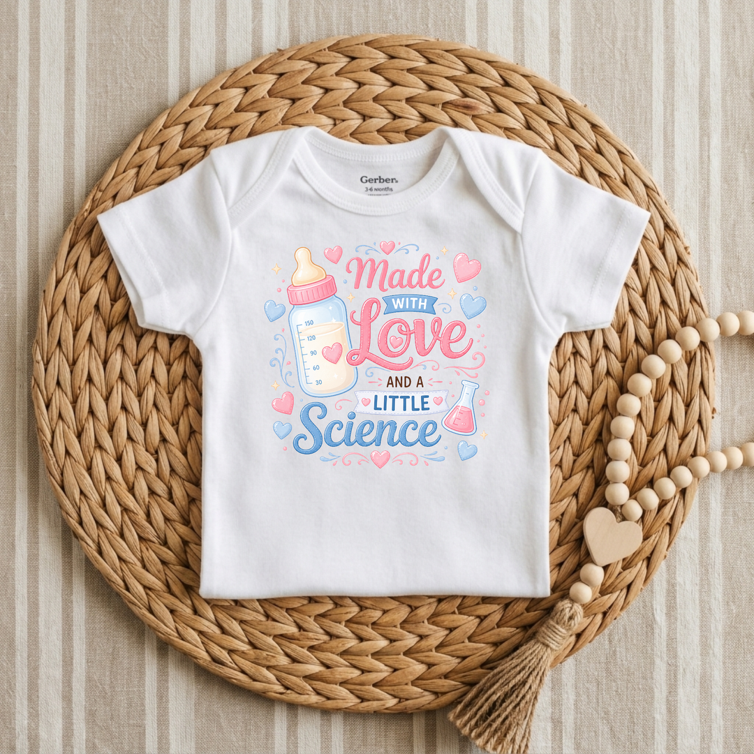 Made with Love and a Little Science Baby Onesie® | Cute Baby Gift