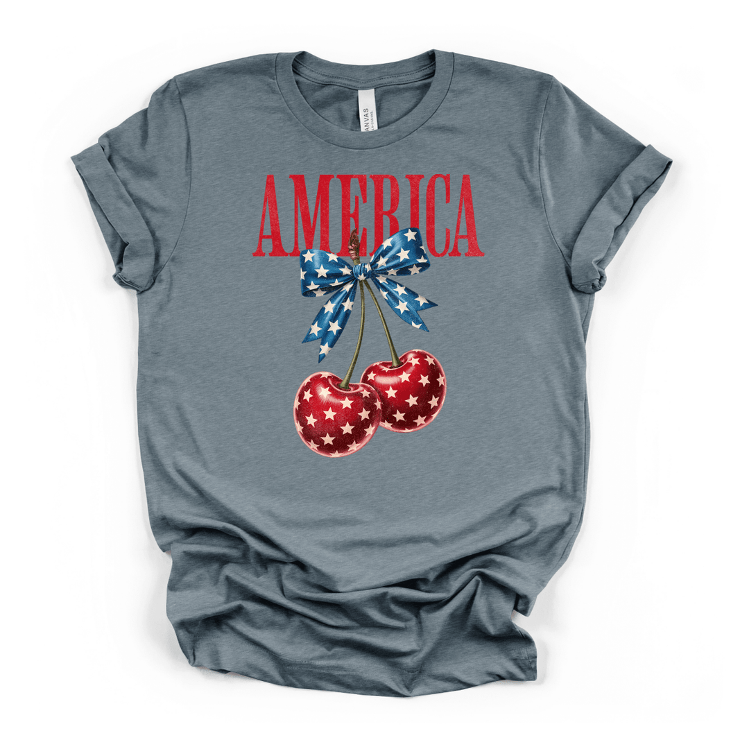 America Cherry Bow Shirt - Okum Tees
