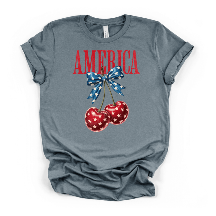 America Cherry Bow Shirt - Okum Tees