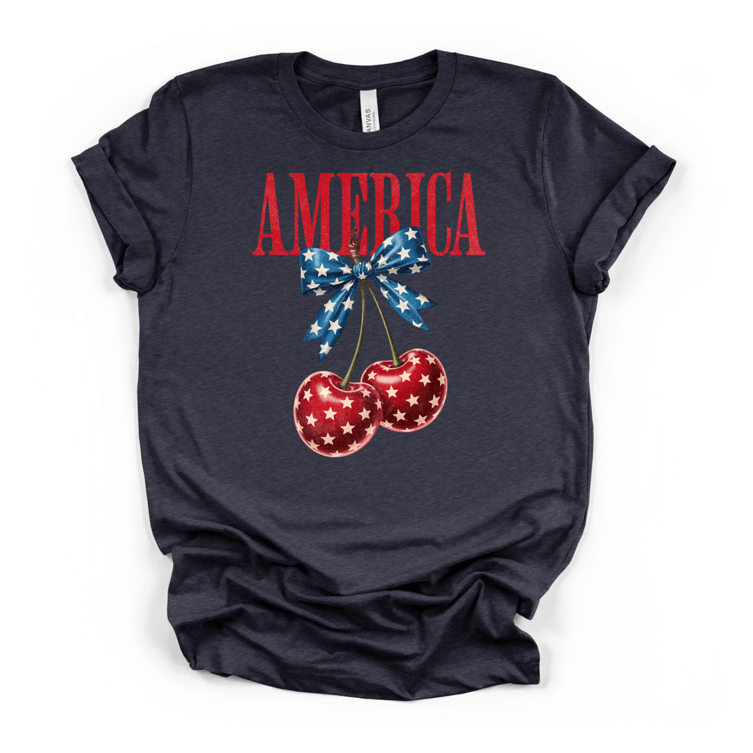 America Cherry Bow Shirt - Okum Tees