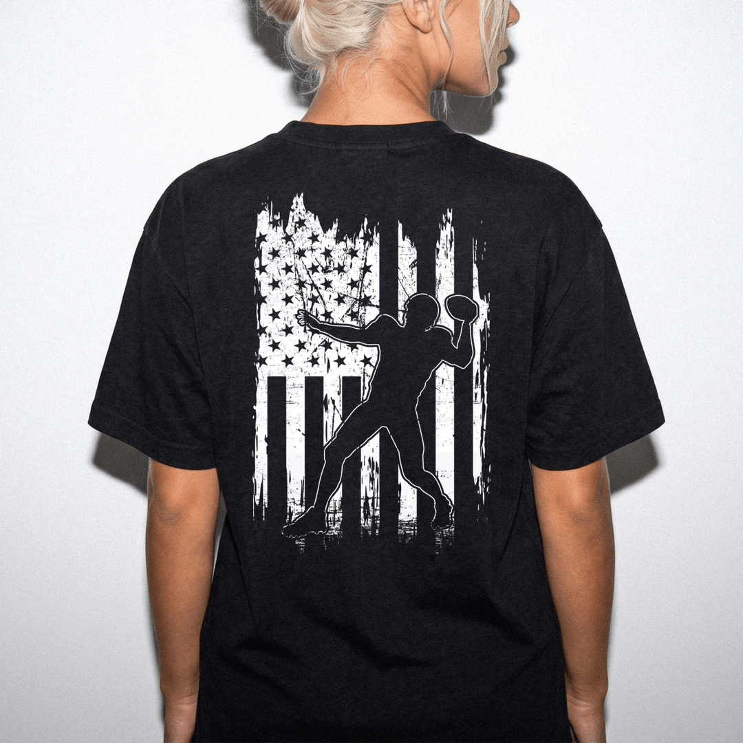 American Flag Football Player Womens Shirt - Okum Tees