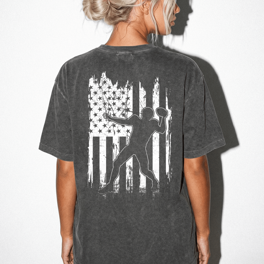 American Flag Football Player Womens Shirt - Okum Tees
