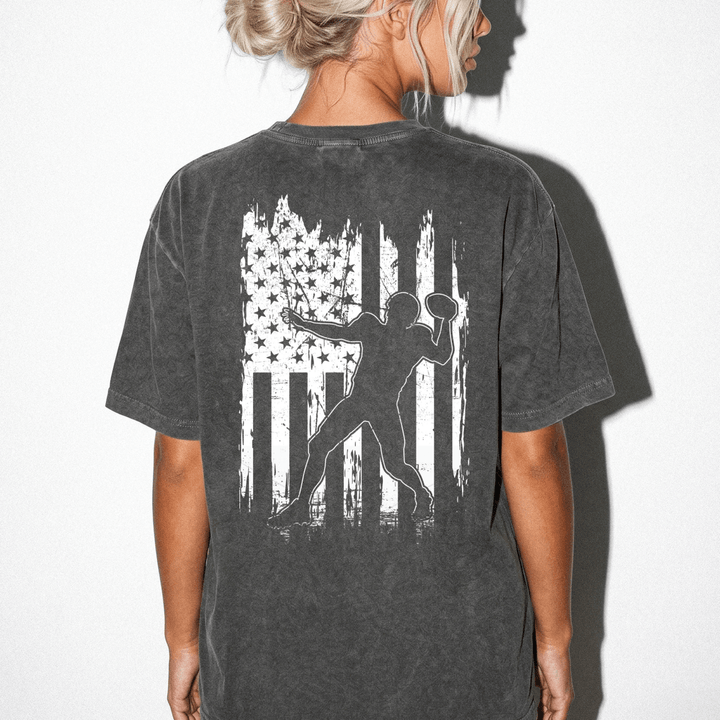 American Flag Football Player Womens Shirt - Okum Tees