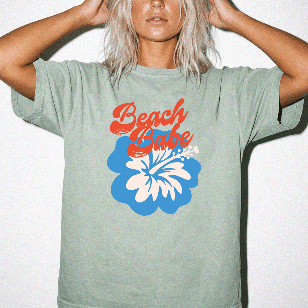 Beach Babe Hibiscus Retro Shirt - Okum Tees
