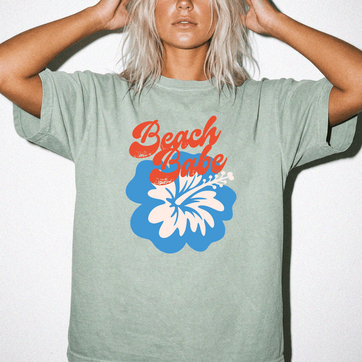 Beach Babe Hibiscus Retro Shirt - Okum Tees