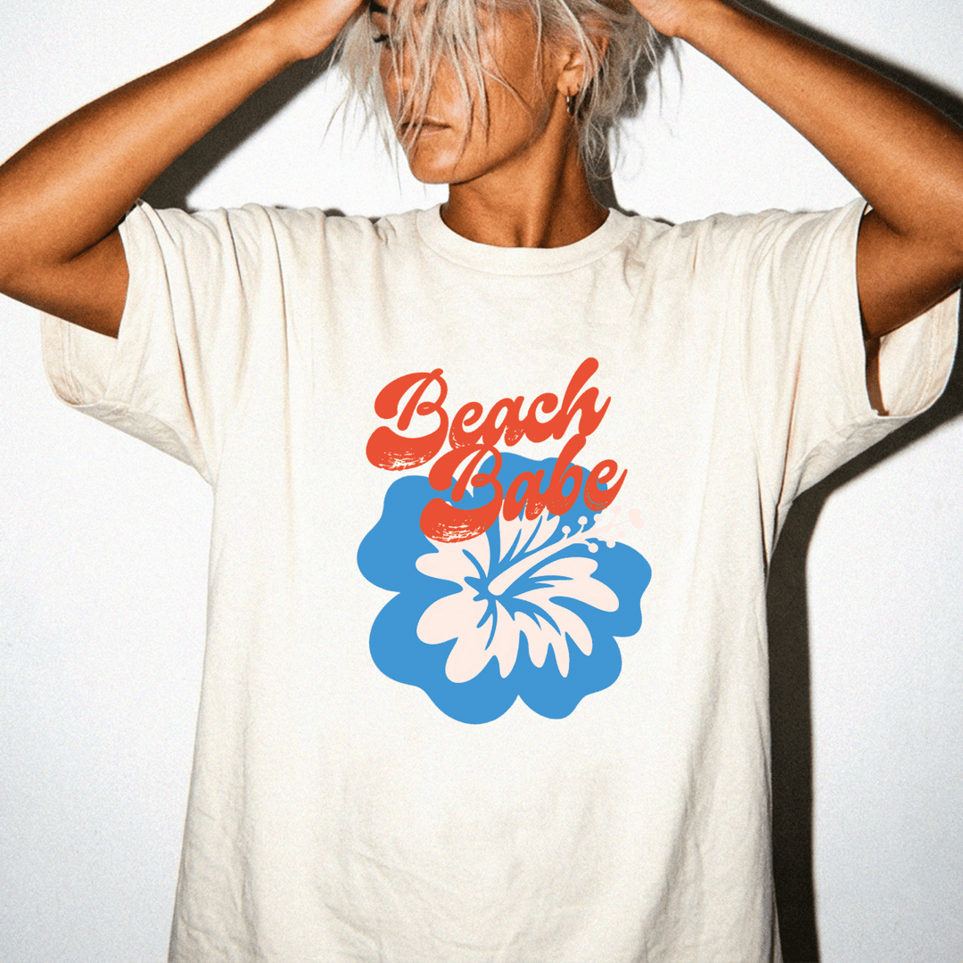 Beach Babe Hibiscus Retro Shirt - Okum Tees