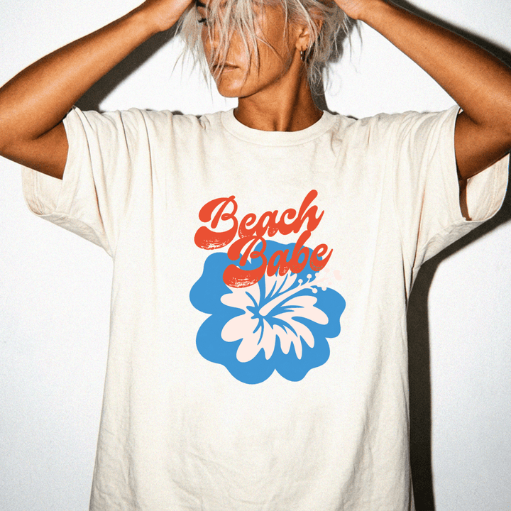 Beach Babe Hibiscus Retro Shirt - Okum Tees
