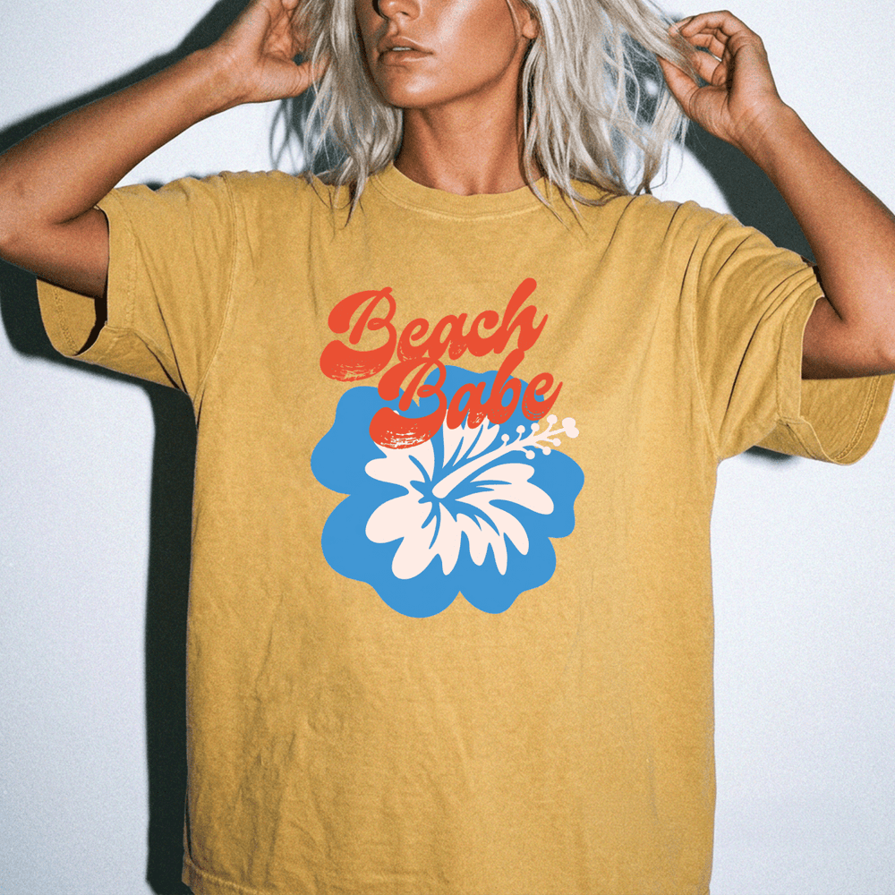 Beach Babe Hibiscus Retro Shirt - Okum Tees