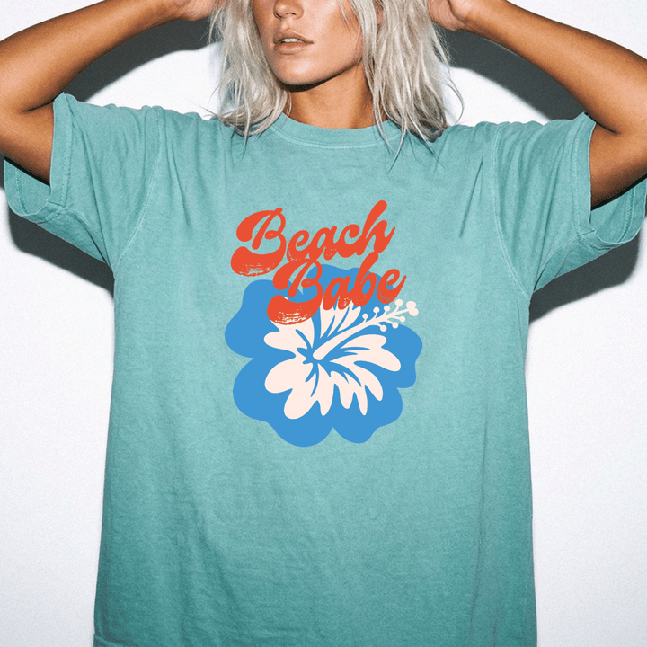 Beach Babe Hibiscus Retro Shirt - Okum Tees