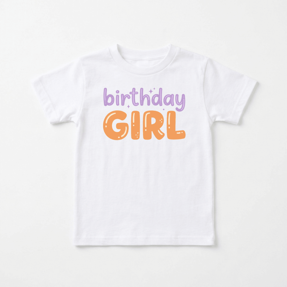 Birthday Girl Sparkle Doodle Toddler Tee | Cute Kids Gift - Okum Tees