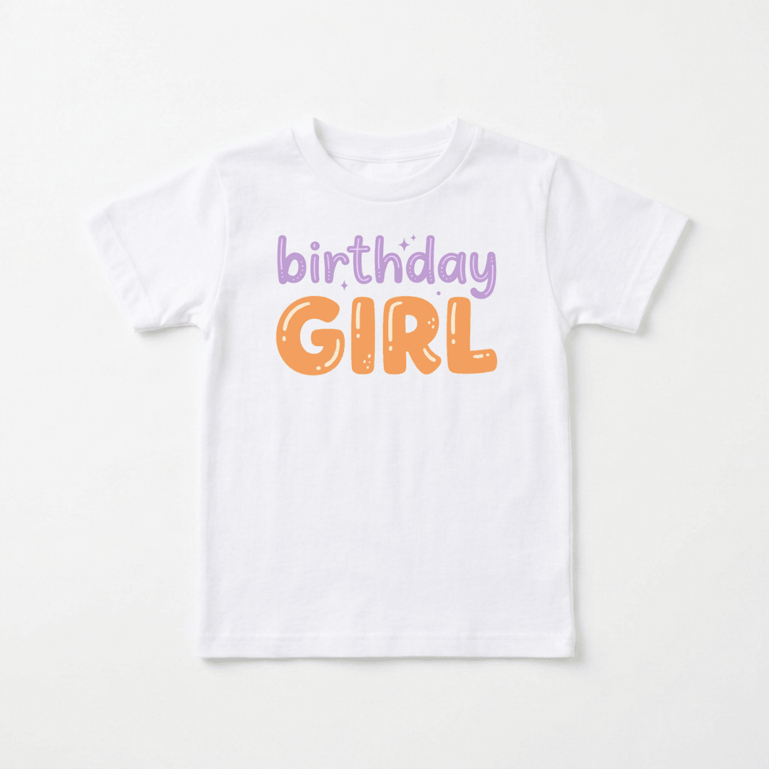 Birthday Girl Sparkle Doodle Toddler Tee | Cute Kids Gift - Okum Tees