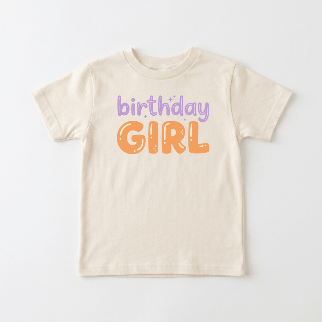Birthday Girl Sparkle Doodle Toddler Tee | Cute Kids Gift - Okum Tees