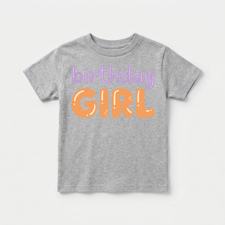 Birthday Girl Sparkle Doodle Toddler Tee | Cute Kids Gift - Okum Tees