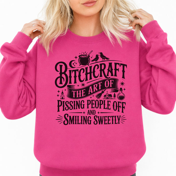 Bitchcraft Halloween Sweatshirt in Heliconia — Okum Tees