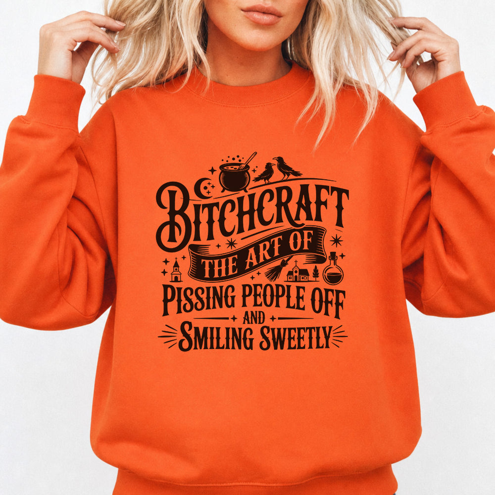 Bitchcraft Halloween Sweatshirt in Orange — Okum Tees