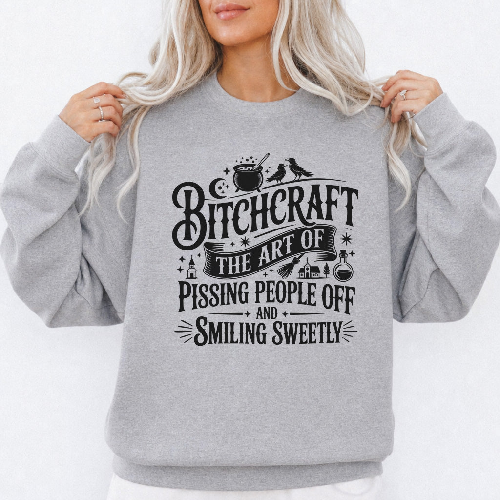Bitchcraft Halloween Sweatshirt in Sport Grey — Okum Tees 