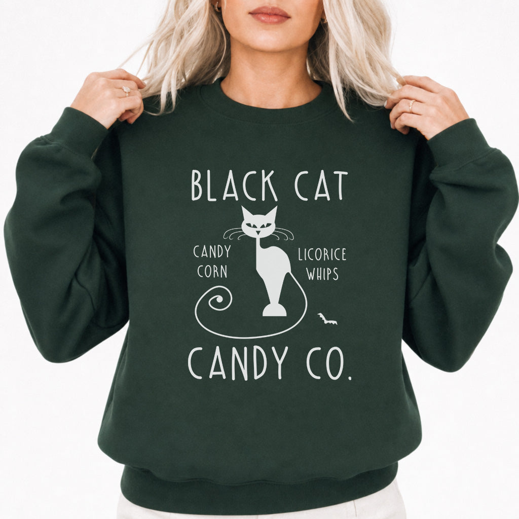 Black Cat Candy Co. Halloween Sweatshirt in Forest Green — Okum Tees