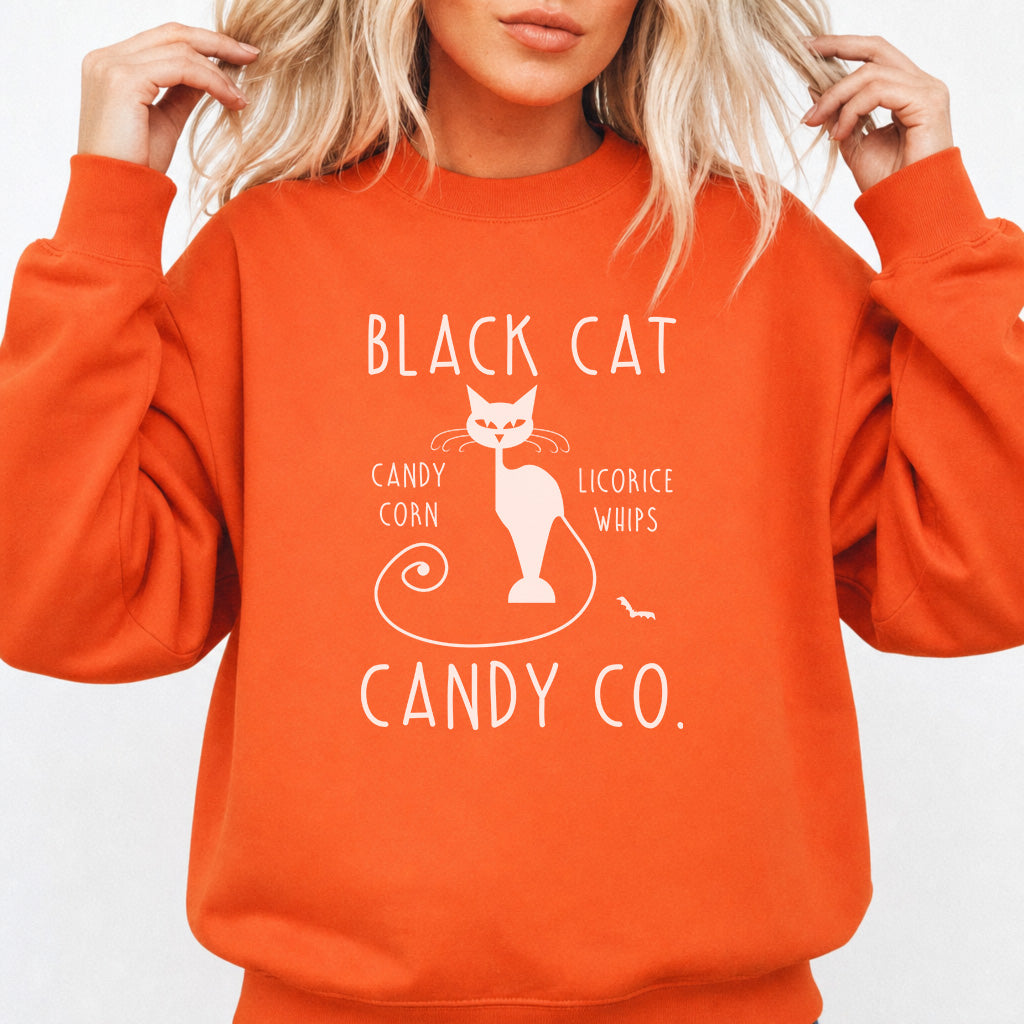  Black Cat Candy Co. Halloween Sweatshirt in Orange — Okum Tees