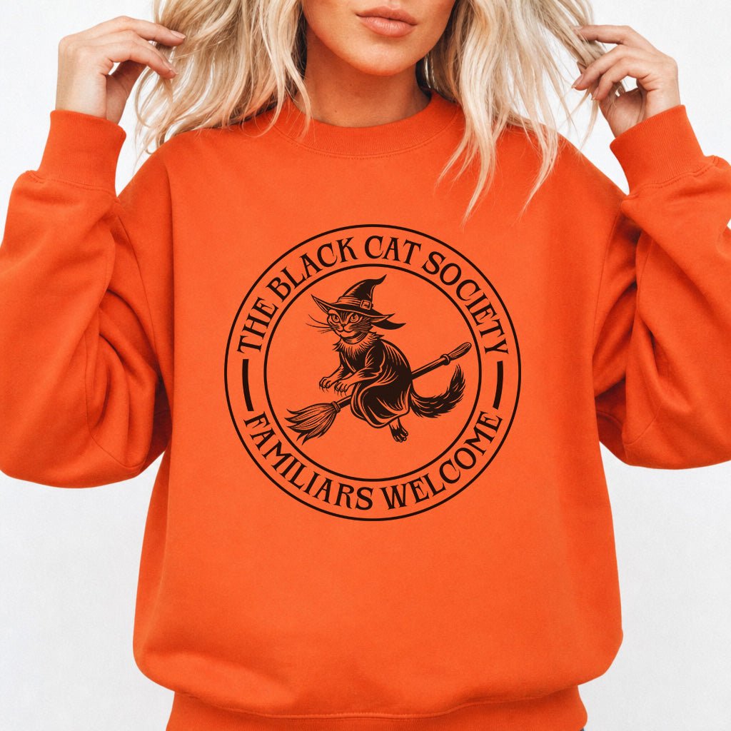 Black Cat Society Halloween Sweatshirt - Okum Tees