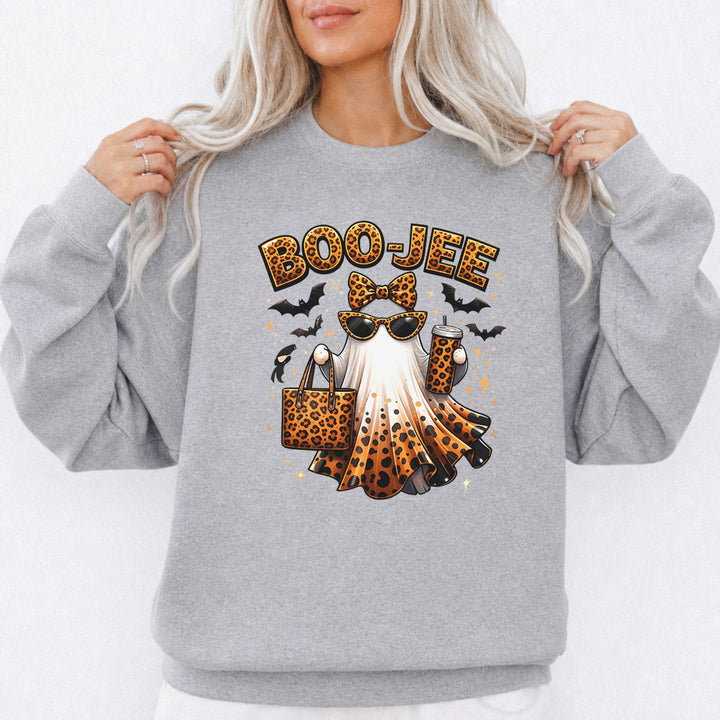 Boo-Jee Ghost Halloween Sweatshirt in Sport Grey — Okum Tees