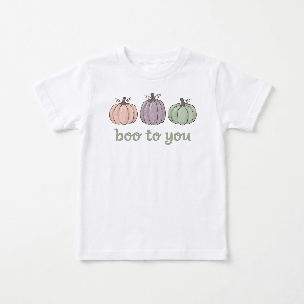 Boo to You Pastel Pumpkins Toddler Tee | Halloween Shirt - Okum Tees