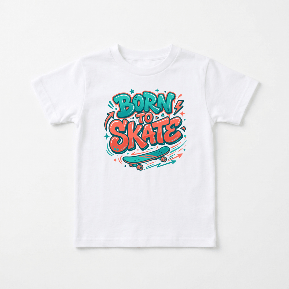 Born to Skate Retro Graffiti Youth Tee | Cute Kids Shirt - Okum Tees