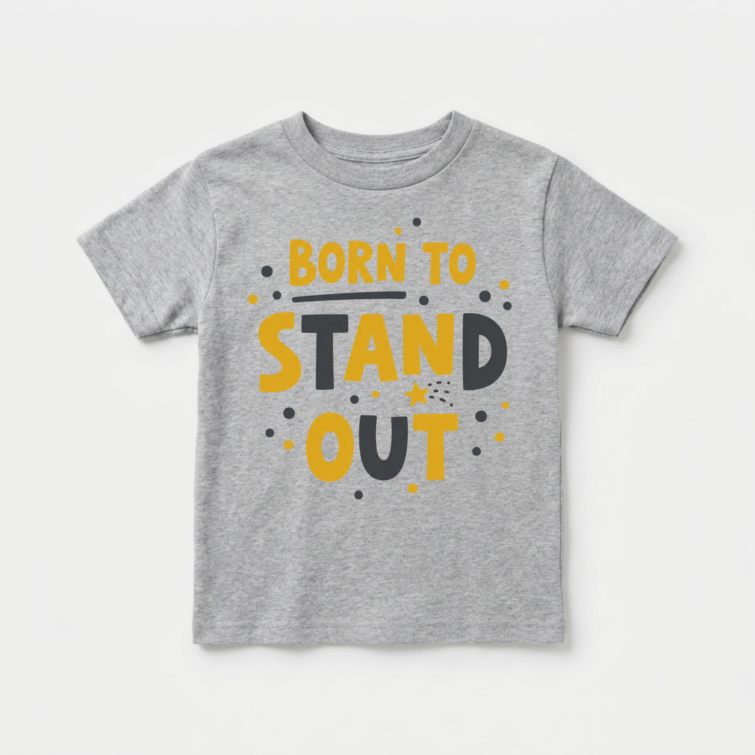 Born to Stand Out Toddler Tee in Grey — Okum Tees