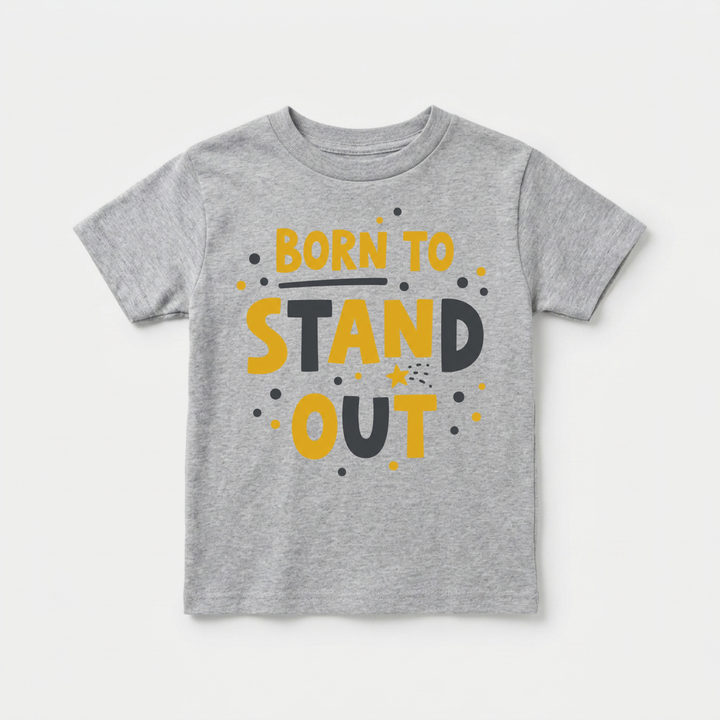 Born to Stand Out Toddler Tee in Grey — Okum Tees