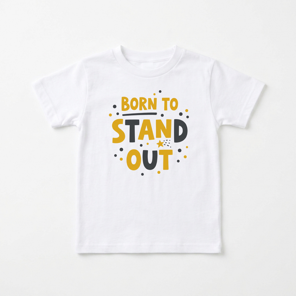 Born to Stand Out Toddler Tee in White — Okum Tees