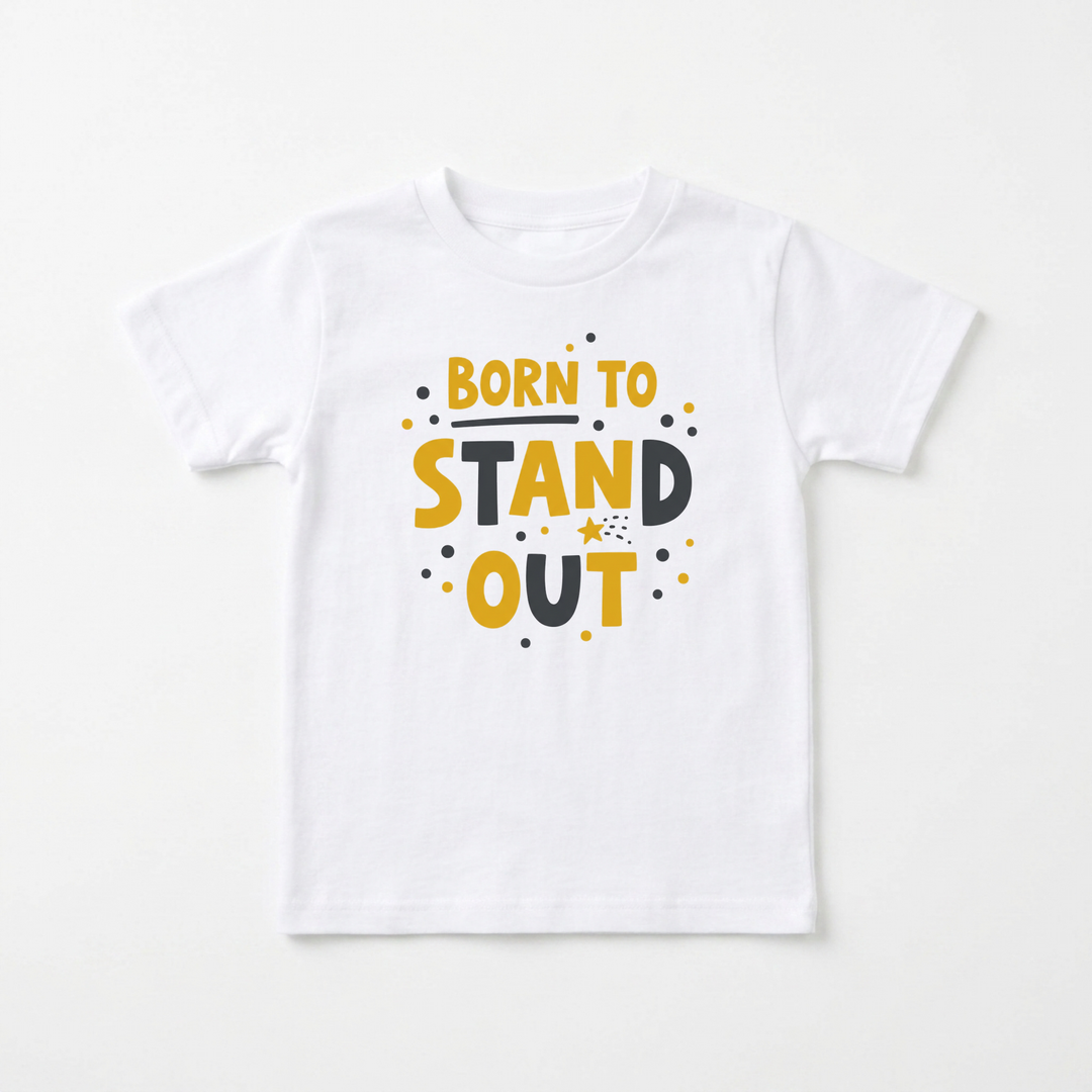 Born to Stand Out Toddler Tee in White — Okum Tees