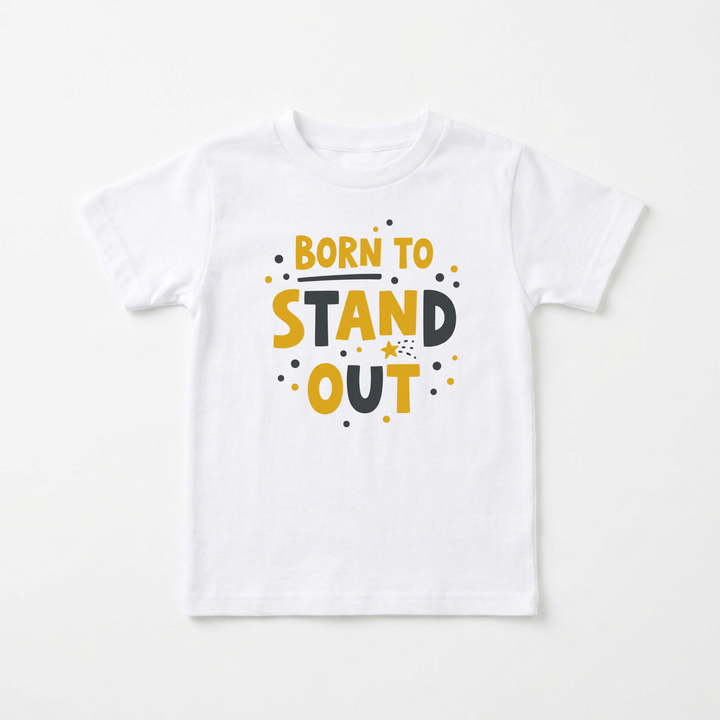 Born to Stand Out Toddler Tee in White — Okum Tees