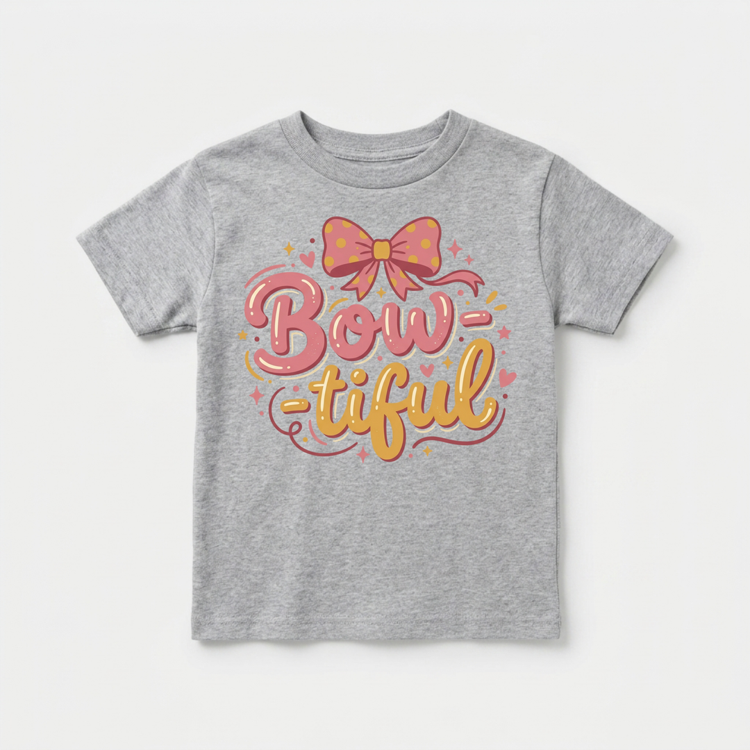 Bow-tiful Toddler Tee in Grey — Okum Tees