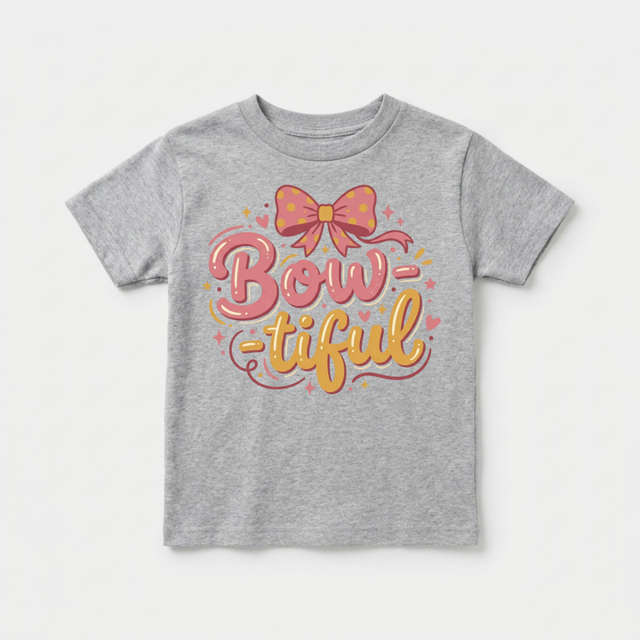Bow-tiful Toddler Tee in Grey — Okum Tees
