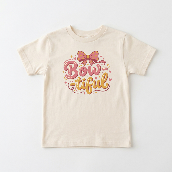 Bow-tiful Toddler Tee in Natural — Okum Tees