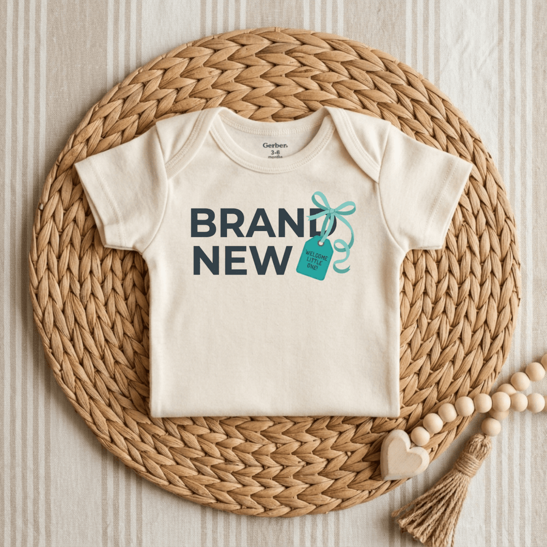 Brand New Baby Gift Tag Baby Onesie® | Cute Baby Gift - Okum Tees