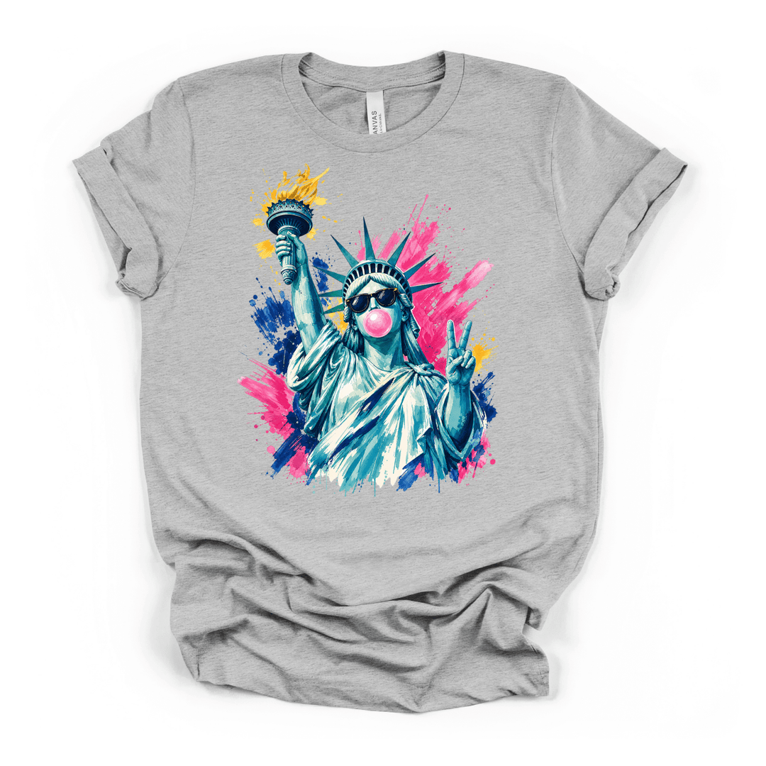 Bubble Gum Statue of Liberty Shirt - Okum Tees