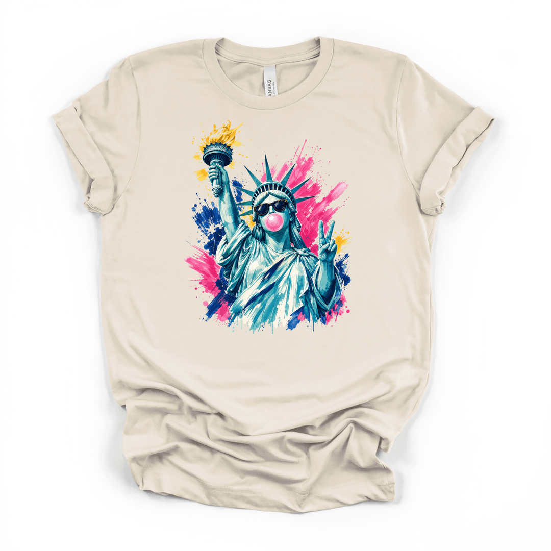 Bubble Gum Statue of Liberty Shirt - Okum Tees