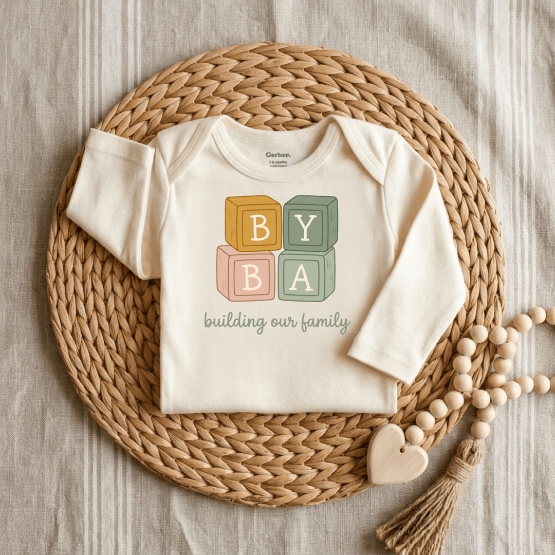 Building Our Family Baby Blocks Baby Onesie® | Cute Baby Gift - Okum Tees