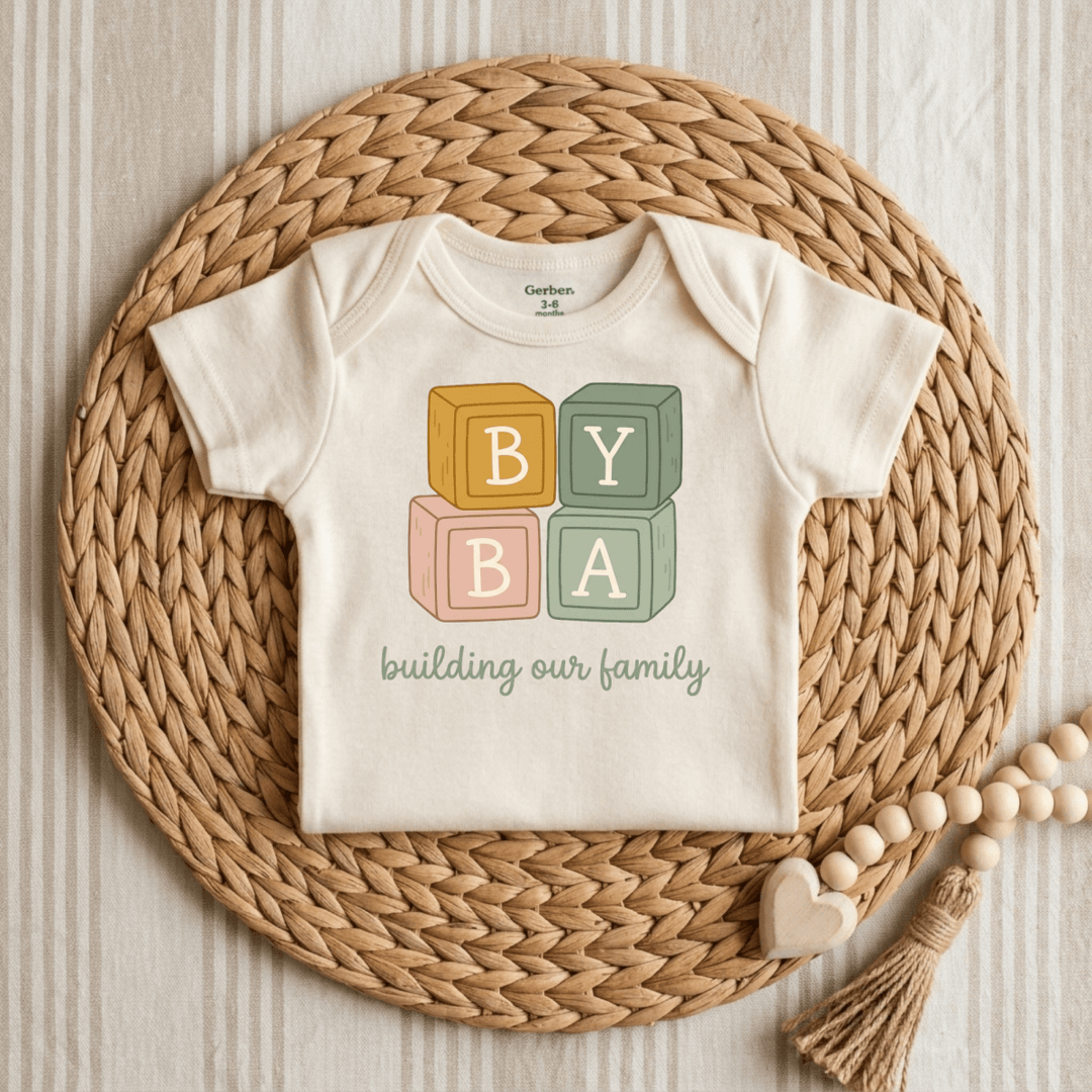 Building Our Family Baby Blocks Baby Onesie® | Cute Baby Gift - Okum Tees