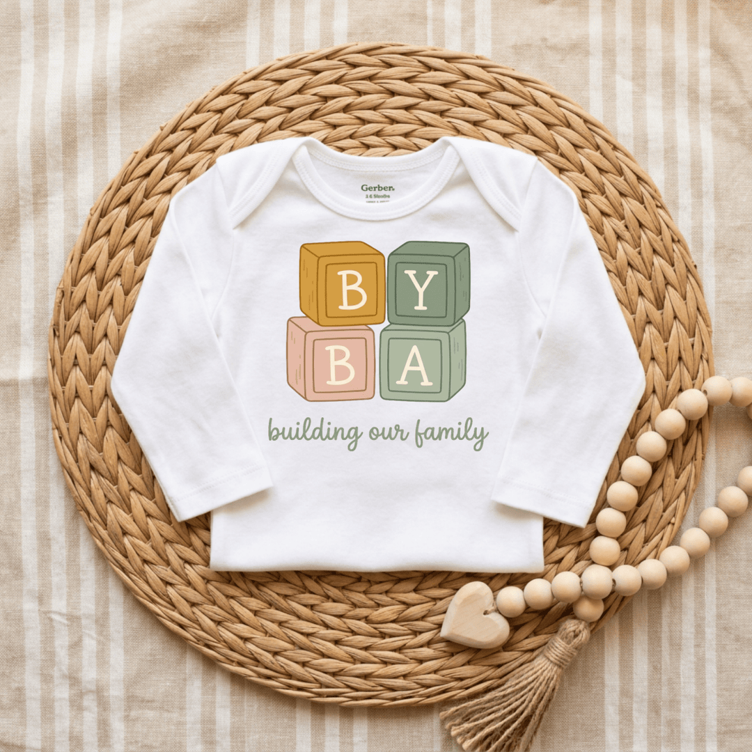 Building Our Family Baby Blocks Baby Onesie® | Cute Baby Gift - Okum Tees