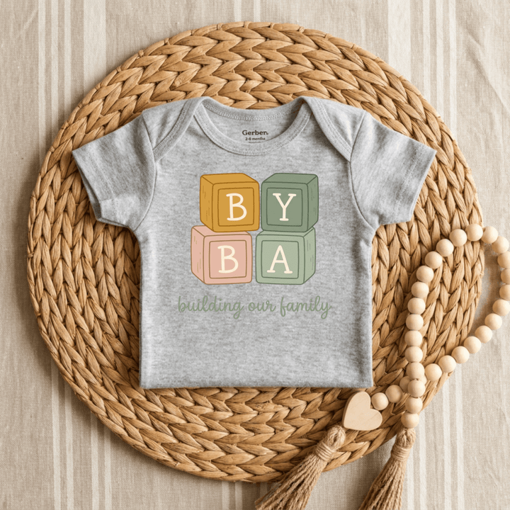 Building Our Family Baby Blocks Baby Onesie® | Cute Baby Gift - Okum Tees