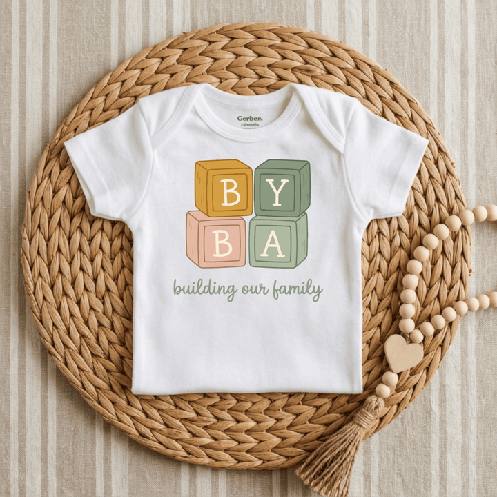 Building Our Family Baby Blocks Baby Onesie® | Cute Baby Gift - Okum Tees
