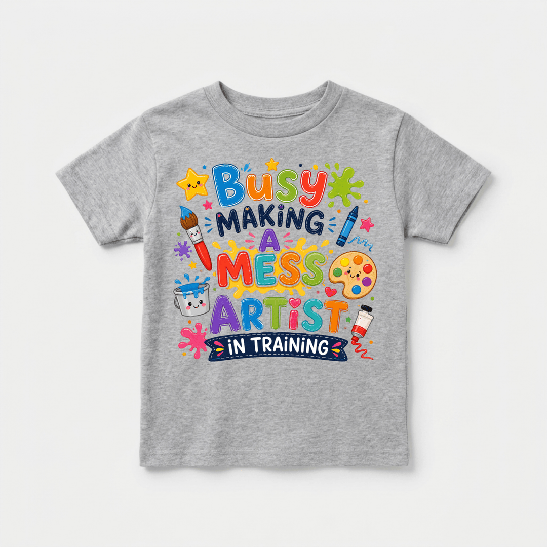 Busy Making a Mess Artist in Training Toddler Tee | Cute Toddler Gift - Okum Tees
