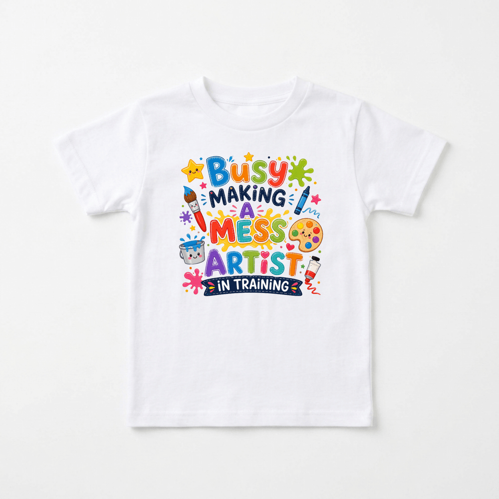 Busy Making a Mess Artist in Training Toddler Tee | Cute Toddler Gift - Okum Tees